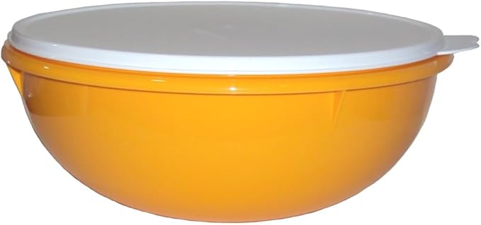 Tupperware Edição vintage Fix N Mix Bowl Harvest amarelo com selo transparente