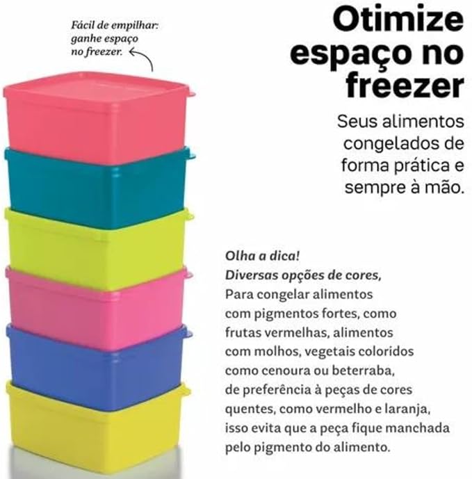 Kit Freezer 3 Jeitosinhos Tupperware 400ml Congelar Alimento