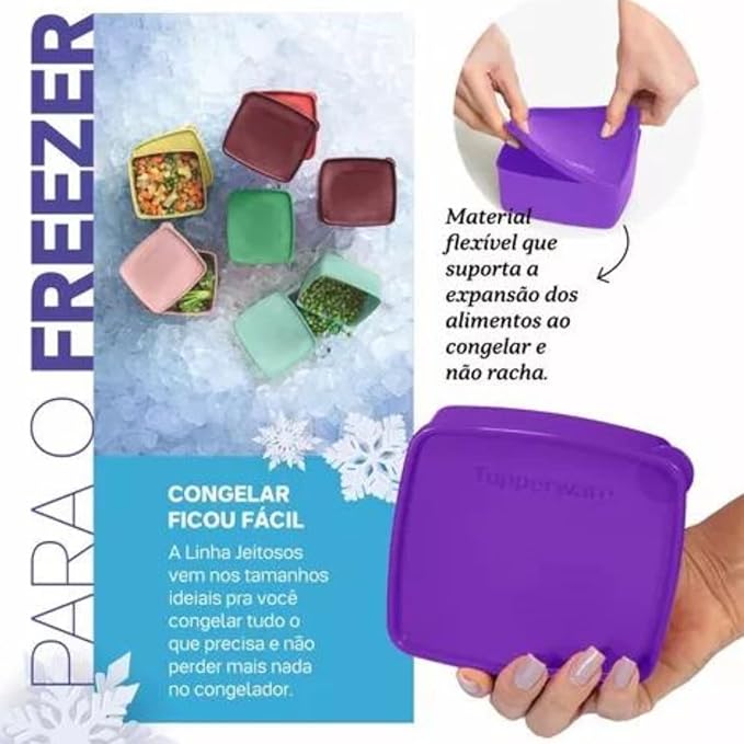 Kit Freezer 3 Jeitosinhos Tupperware 400ml Congelar Alimento
