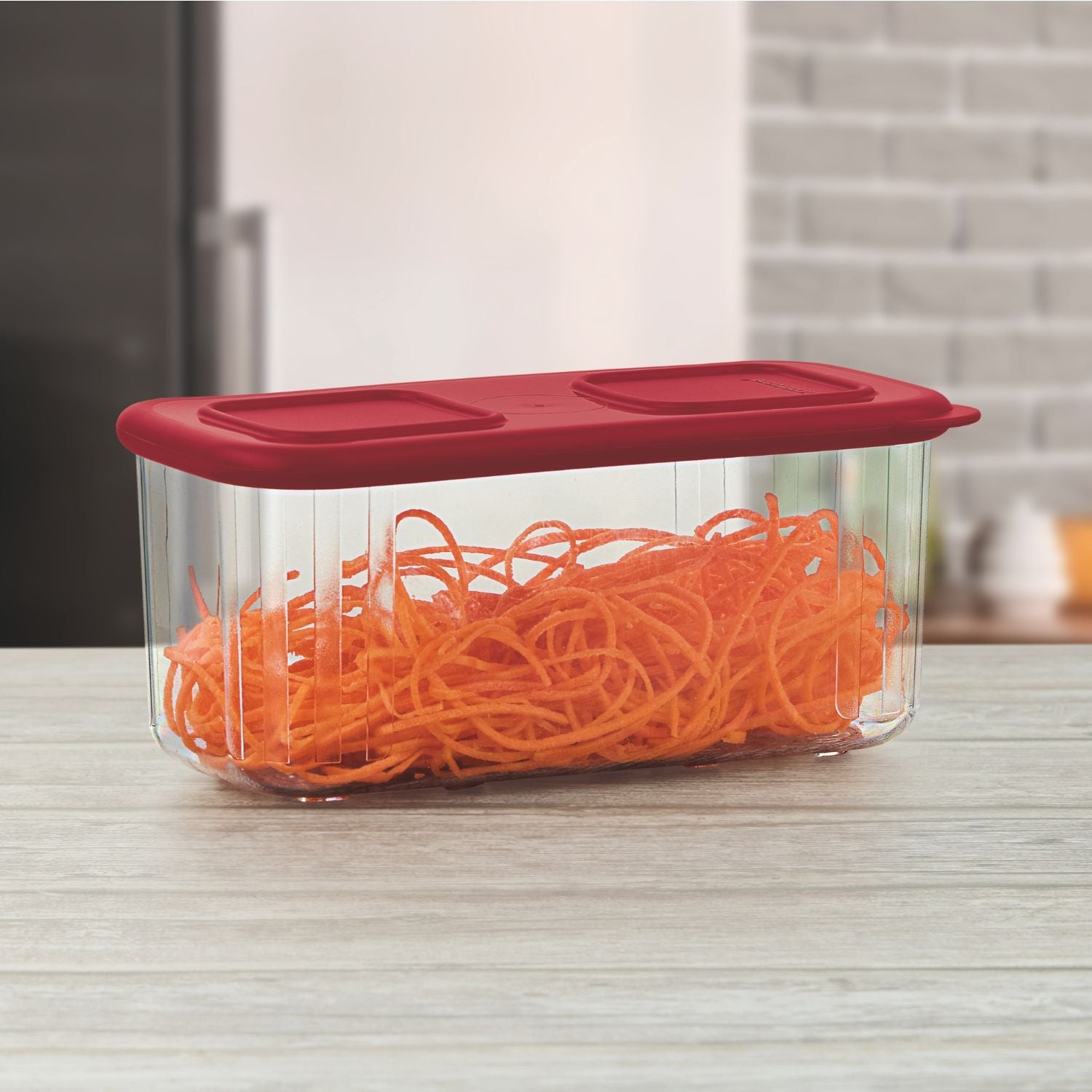 Pote Clear Mate Retangular Médio Tupperware 460Ml Vermelho