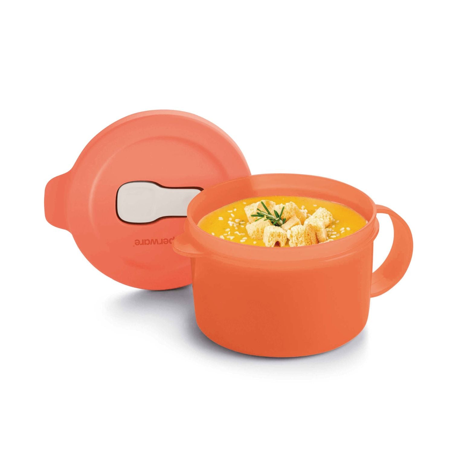 Caneca para Micro-Ondas Tupperware Cristalwave Laranja 520ml