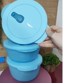 Tupperware Kit 03 Tigelas Cristalware Azul geração II