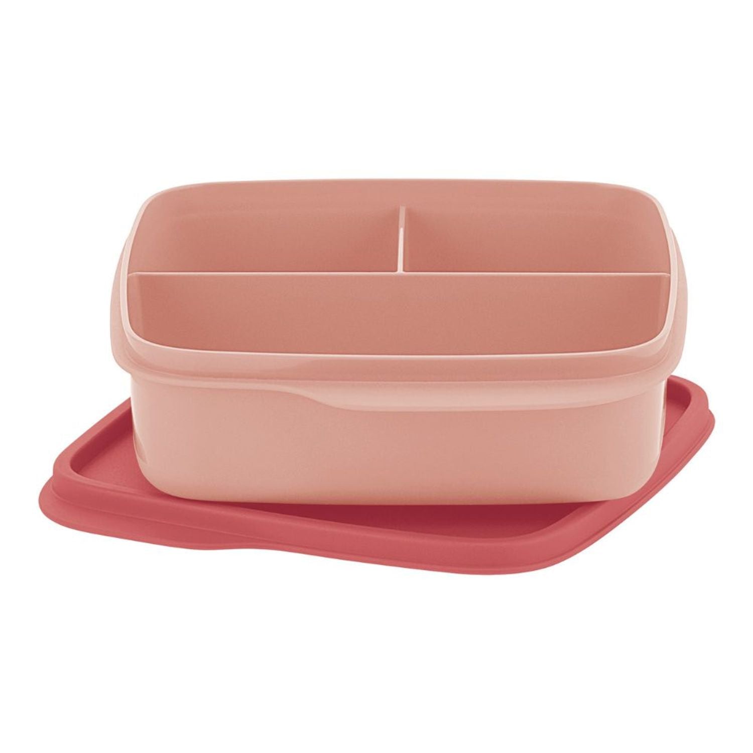 Pote Hermético Basic Line com Divisória Tupperware 550ml Rosa